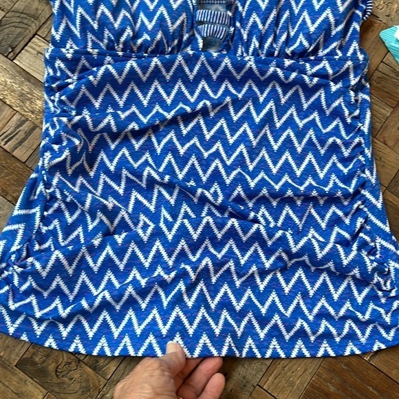 PB Sport Blue Mountain Shadow Tankini Tank Top Size 12 NWT - Picture 4 of 9